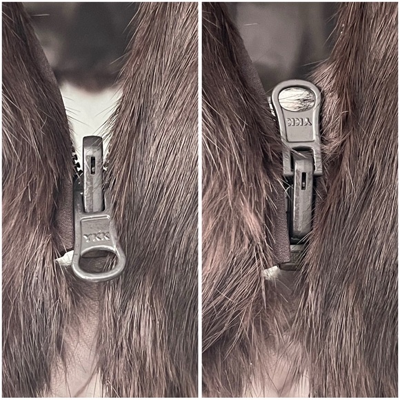 Hilary Radley Brown 100% Rabbit Fur Zip Vest - Size 4 - Picture 12 of 16